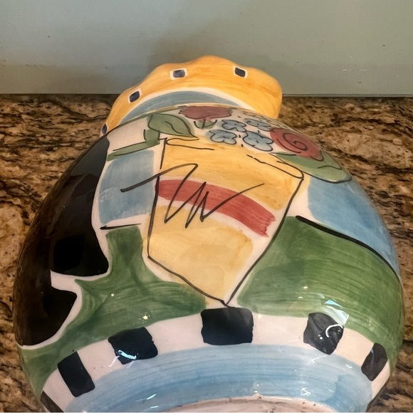 HAUSENWARE CERAMIC PITCHER ~ BLACK CAT AT WINDOW ~ 1999 ~MARY JANE MITCHELL - Picture 6 of 6